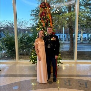 Christina Wu Blush Pink Off-Shoulder Wedding Dress